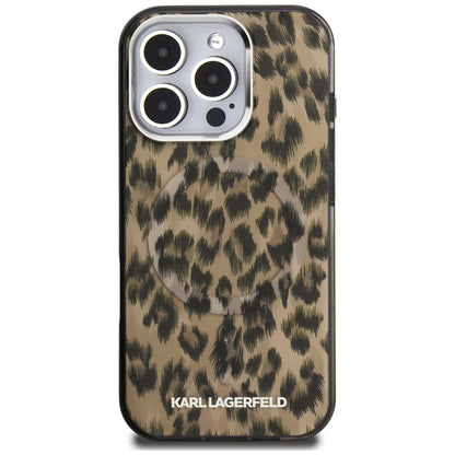 Karl Lagerfeld IML Leopard Pattern MagSafe Case for iPhone 16 Pro Max - Brown_2
