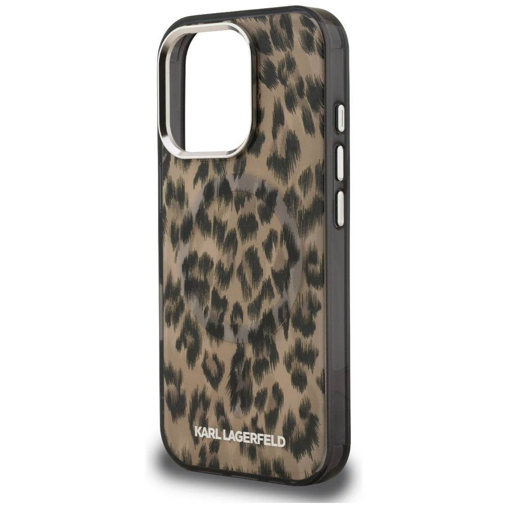 Karl Lagerfeld IML Leopard Pattern MagSafe Case for iPhone 16 Pro Max - Brown_5