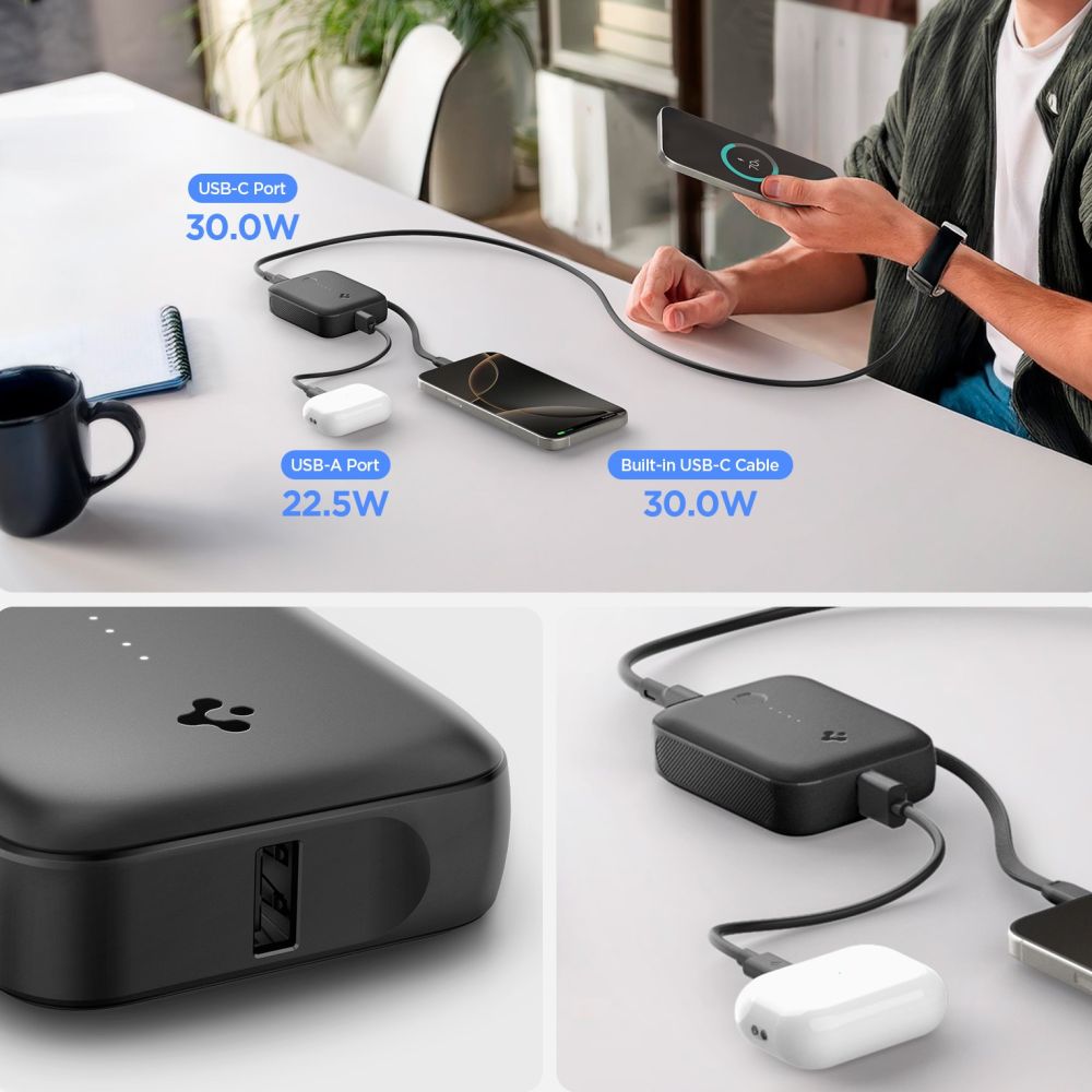 Spigen Essential EA3010BT 10000 mAh 30W Power Bank - Black_2