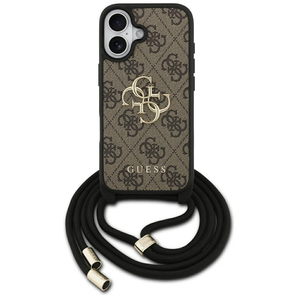Guess 4G Big Logo Cord Stap Crossbody Case for iPhone 17 - Brown_0