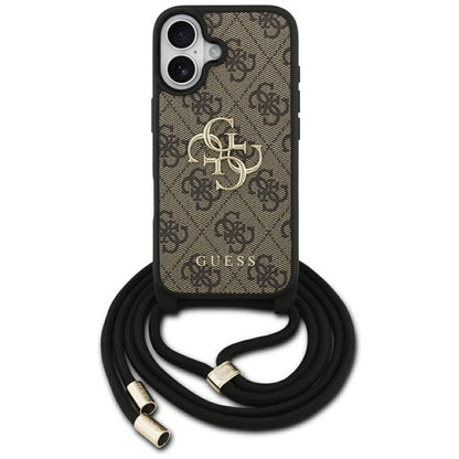 Guess 4G Big Logo Cord Stap Crossbody Case for iPhone 17 - Brown_0