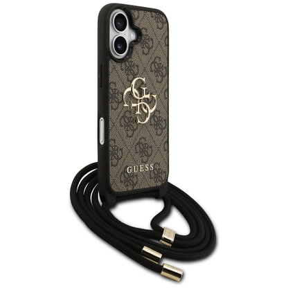 Guess 4G Big Logo Cord Stap Crossbody Case for iPhone 17 - Brown_2