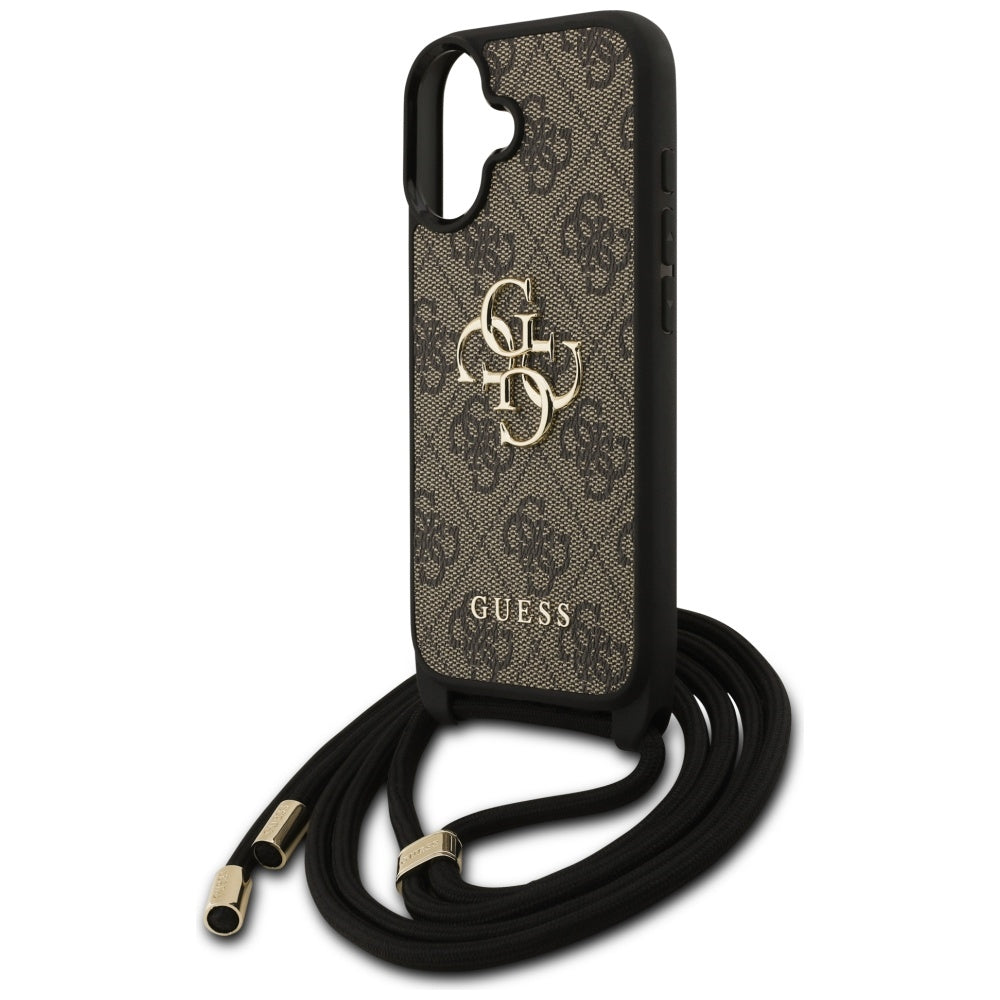 Guess 4G Big Logo Cord Stap Crossbody Case for iPhone 17 - Brown_4