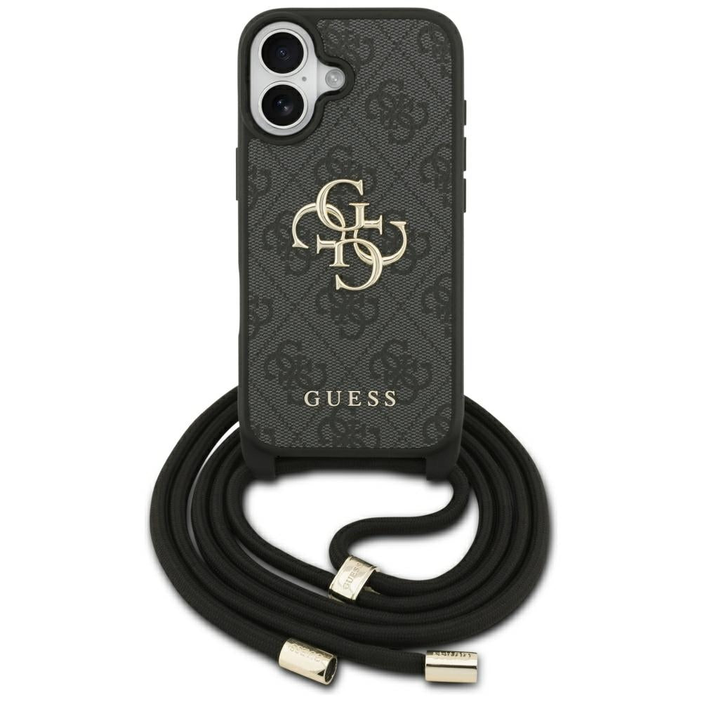 Guess 4G Big Logo Cord Stap Crossbody Case for iPhone 17 - Black_0