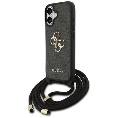 Guess 4G Big Logo Cord Stap Crossbody Case for iPhone 17 - Black_1