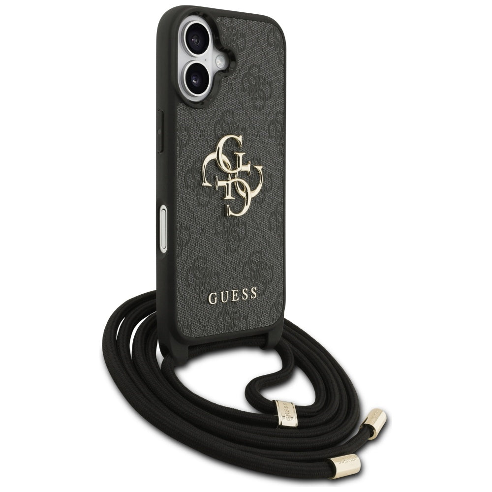 Guess 4G Big Logo Cord Stap Crossbody Case for iPhone 17 - Black_2