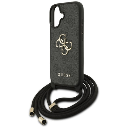 Guess 4G Big Logo Cord Stap Crossbody Case for iPhone 17 - Black_4