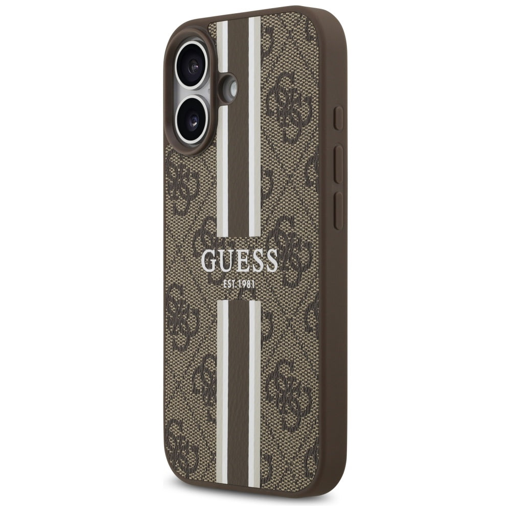 Guess 4G Printed Stripes MagSafe case for iPhone 17 - brown_1