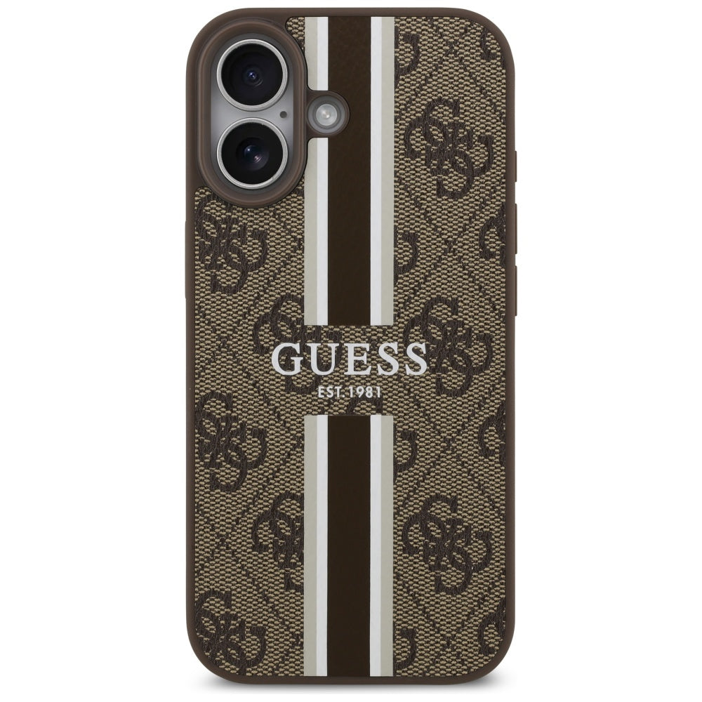 Guess 4G Printed Stripes MagSafe case for iPhone 17 - brown_2
