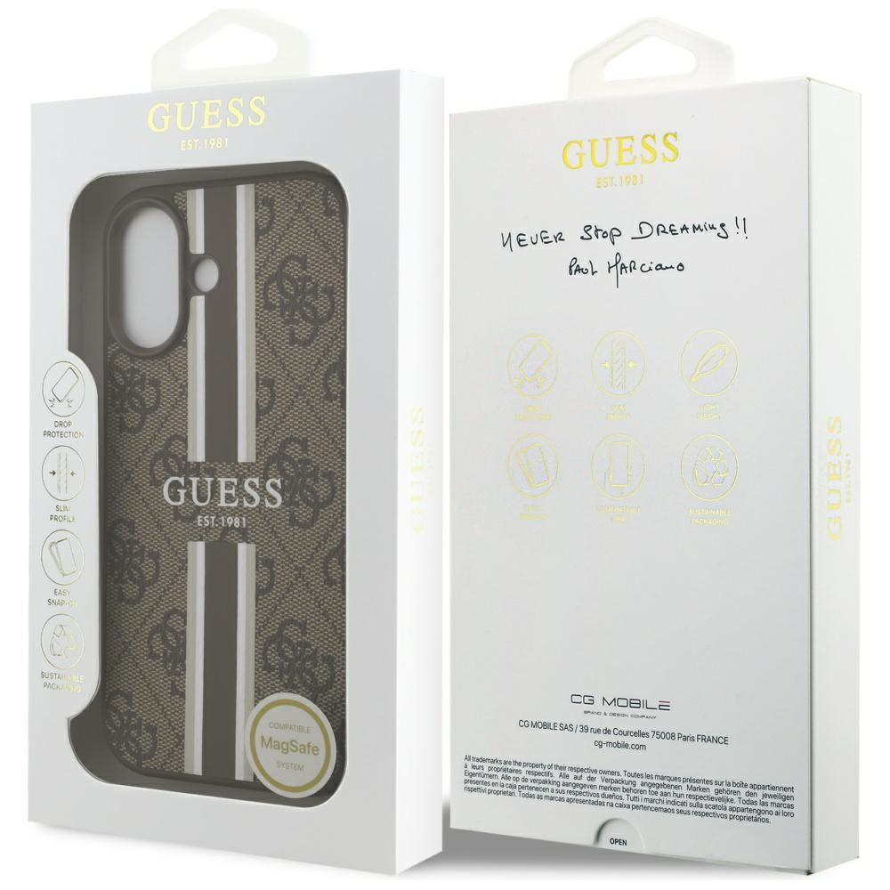 Guess 4G Printed Stripes MagSafe case for iPhone 17 - brown_7