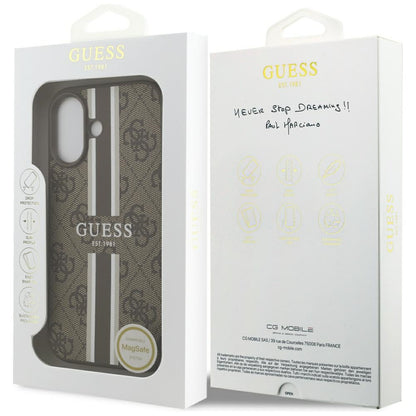 Guess 4G Printed Stripes MagSafe case for iPhone 17 - brown_7