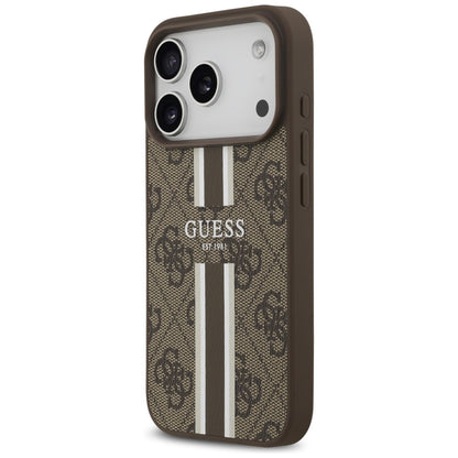 Guess 4G Printed Stripes MagSafe case for iPhone 17 Pro - brown_1