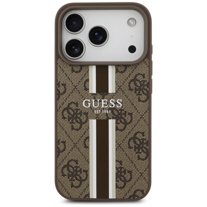 Guess 4G Printed Stripes MagSafe case for iPhone 17 Pro - brown_2