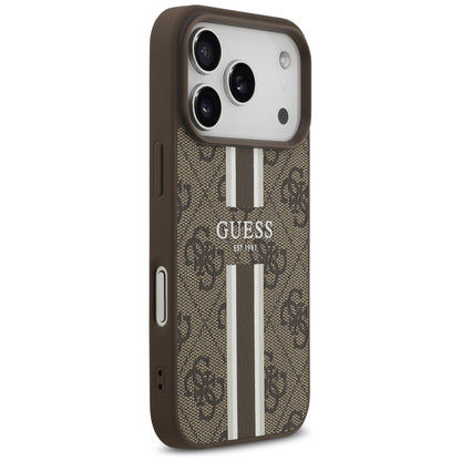 Guess 4G Printed Stripes MagSafe case for iPhone 17 Pro - brown_3