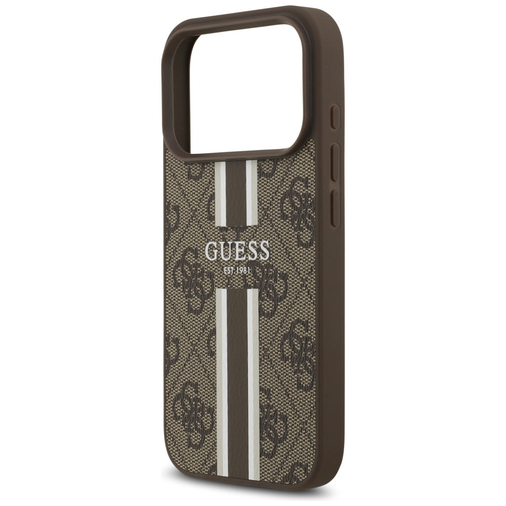 Guess 4G Printed Stripes MagSafe case for iPhone 17 Pro - brown_5