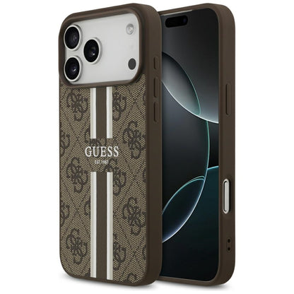 Guess 4G Printed Stripes MagSafe case for iPhone 17 Pro Max - brown_0
