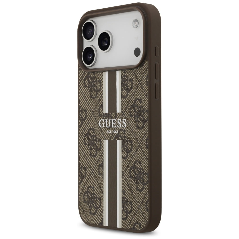 Guess 4G Printed Stripes MagSafe case for iPhone 17 Pro Max - brown_1