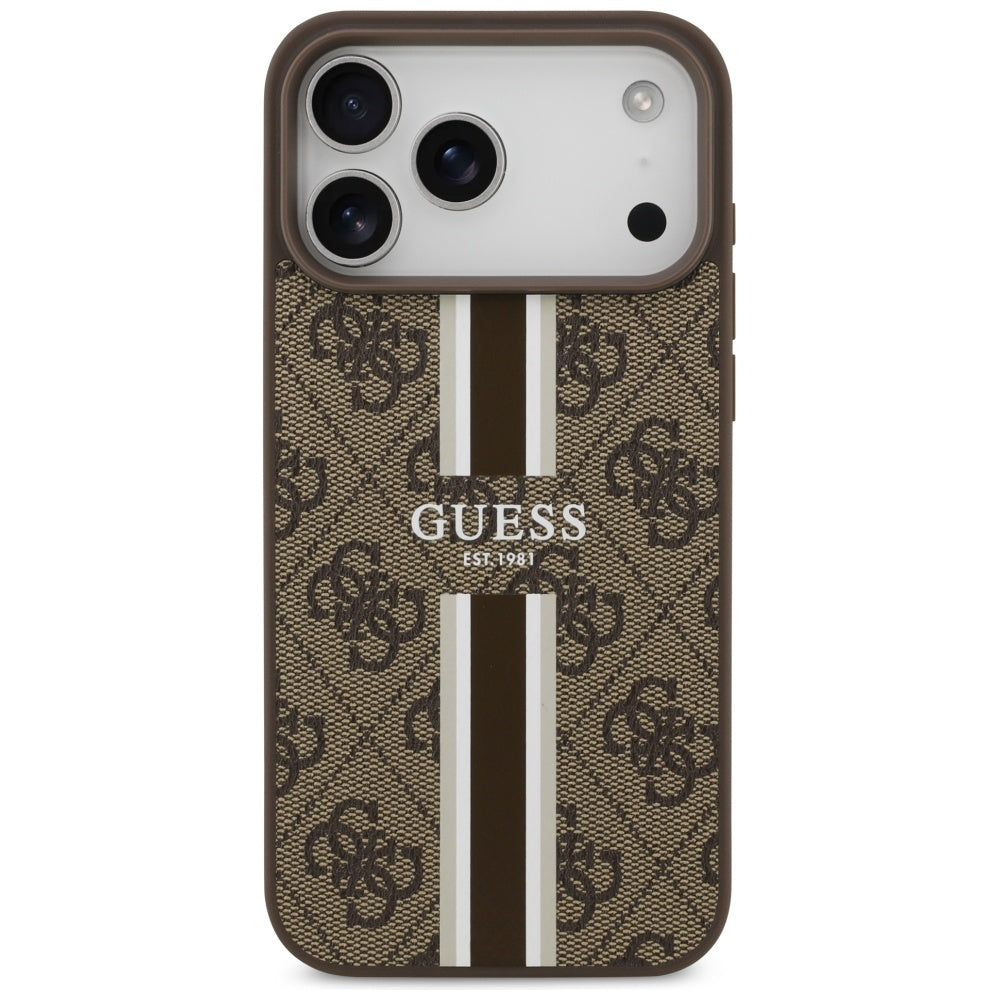 Guess 4G Printed Stripes MagSafe case for iPhone 17 Pro Max - brown_2