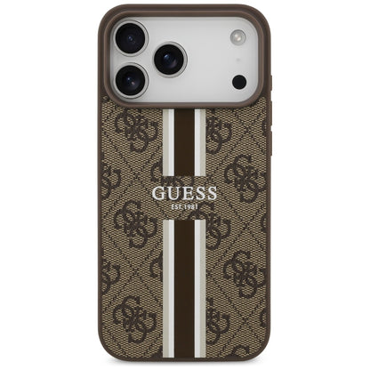Guess 4G Printed Stripes MagSafe case for iPhone 17 Pro Max - brown_2