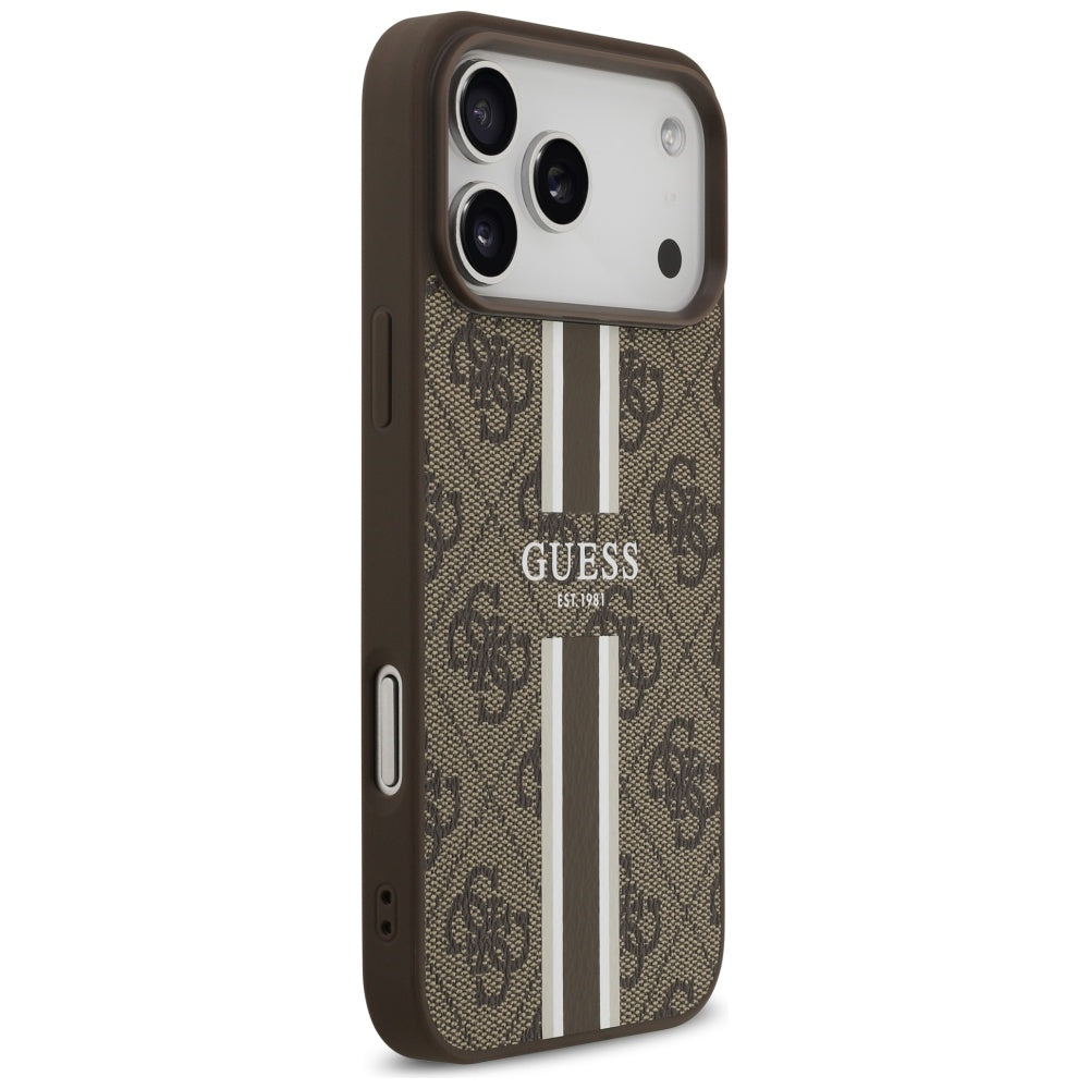 Guess 4G Printed Stripes MagSafe case for iPhone 17 Pro Max - brown_3