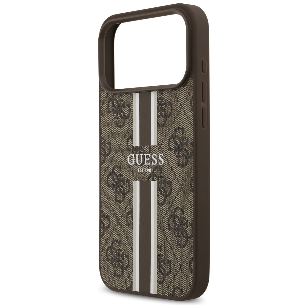 Guess 4G Printed Stripes MagSafe case for iPhone 17 Pro Max - brown_5