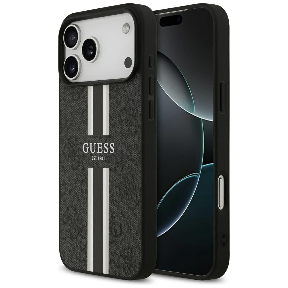 Guess 4G Printed Stripes MagSafe case for iPhone 17 Pro Max - black_0