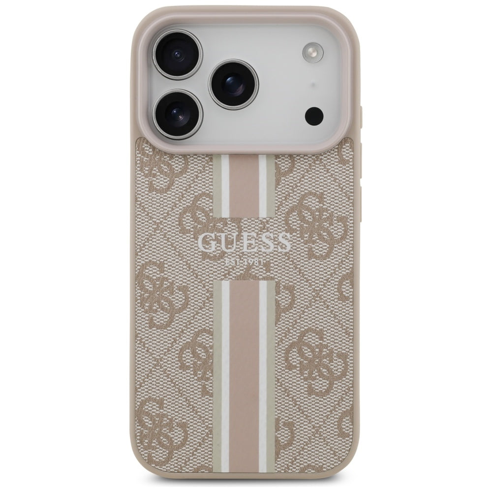Guess 4G Printed Stripes MagSafe Case for iPhone 17 Pro - Pink_2