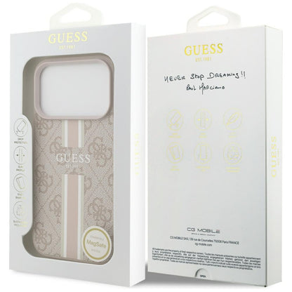 Guess 4G Printed Stripes MagSafe Case for iPhone 17 Pro - Pink_7