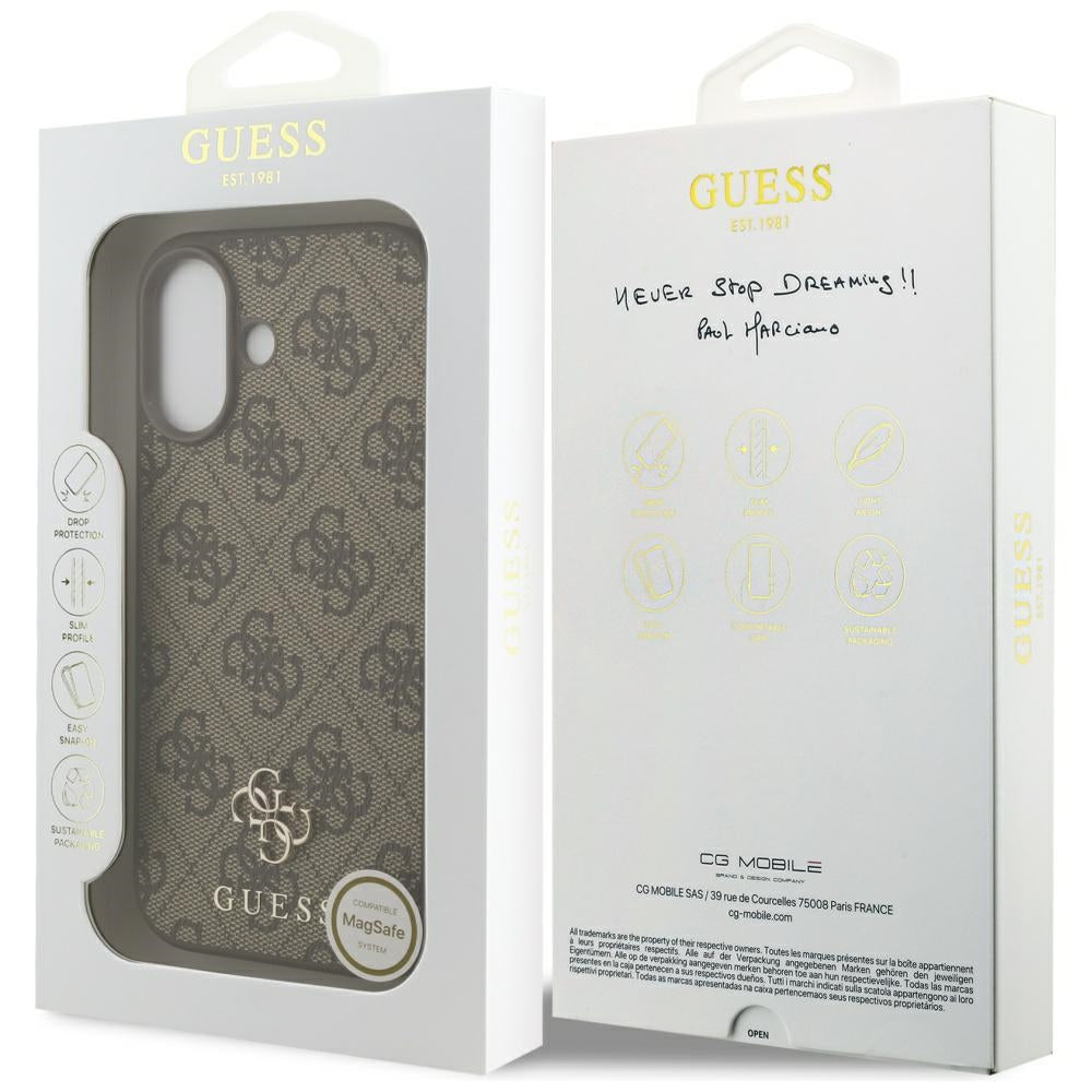 Guess 4G Small Classic Logo MagSafe Case for iPhone 17 - Brown_7