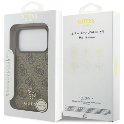 Guess 4G Small Classic Logo MagSafe case for iPhone 17 Pro - brown_7