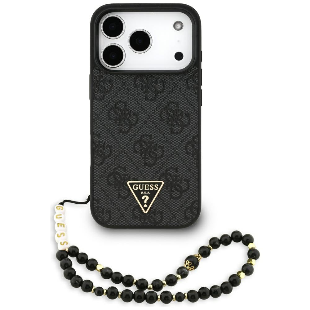 Guess 4G Strap Triangle Logo MagSafe case for iPhone 17 Pro - black_0