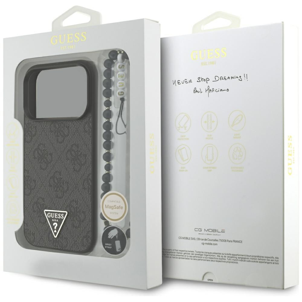 Guess 4G Strap Triangle Logo MagSafe case for iPhone 17 Pro - black_7
