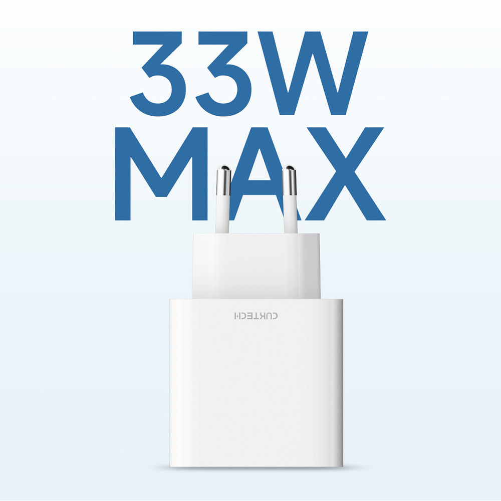 Cuktech A19 30W USB-A + USB-C Wall Charger - White_4