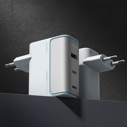 Cuktech AD1003EU 100W GaN 2x USB-C + USB-A Wall Charger with Cable - White_2