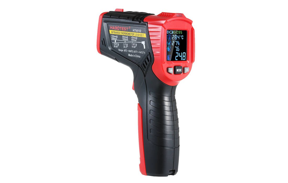 Digital Laser Pyrometer Habotest HT651D, moisture meter_0