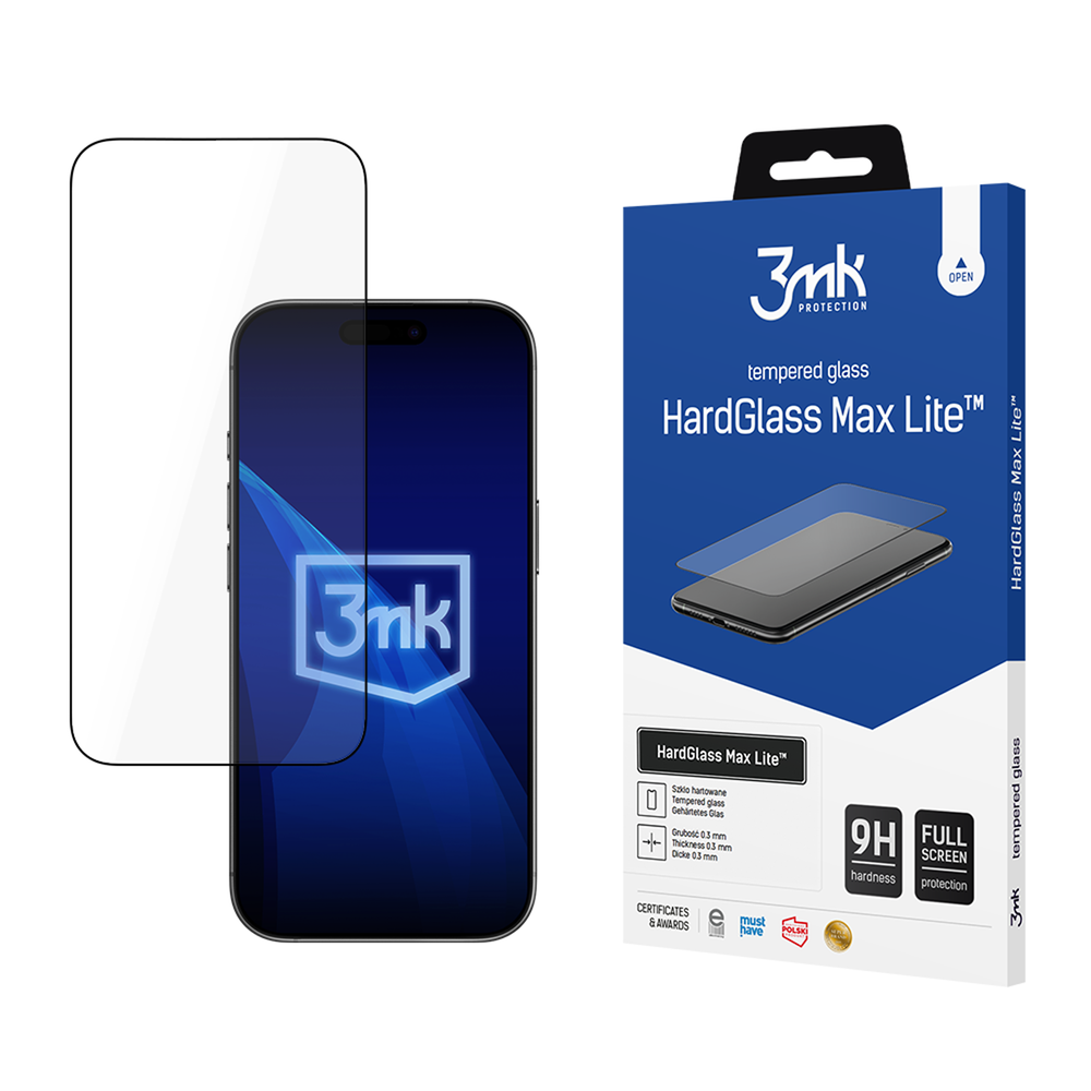 3mk HardGlass Max Lite Black Tempered Glass for iPhone Air_0