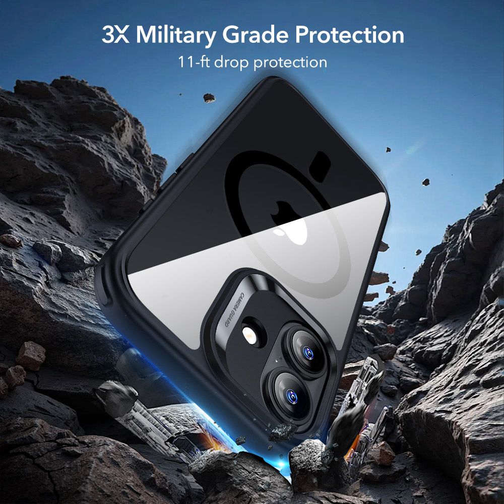 ESR Classic Hybrid MagSafe + Tempered Glass Set for iPhone 17 - Clear Black_3