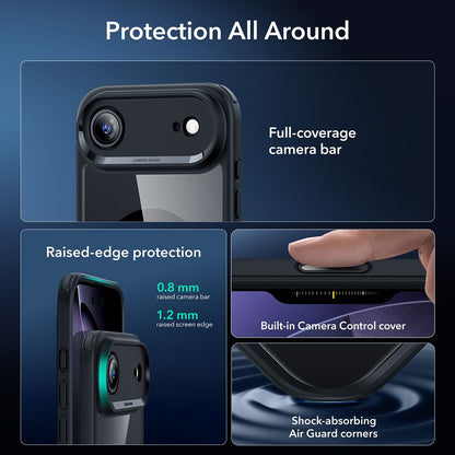 ESR Classic Hybrid MagSafe + Tempered Glass Set for iPhone 17 Air - Clear Black_2
