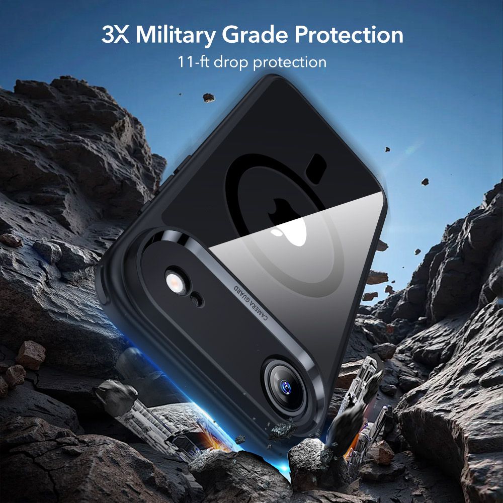ESR Classic Hybrid MagSafe + Tempered Glass Set for iPhone 17 Air - Clear Black_3