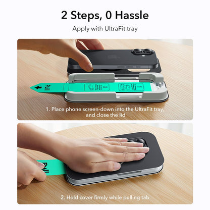 ESR UltraFit Tempered Glass 2-pack for iPhone 16 Pro / 17 - transparent_5