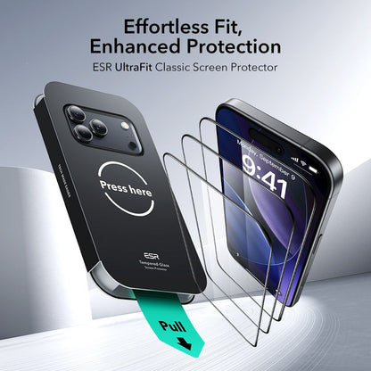 ESR UltraFit Tempered Glass 2-pack for iPhone 17 Pro - transparent_1