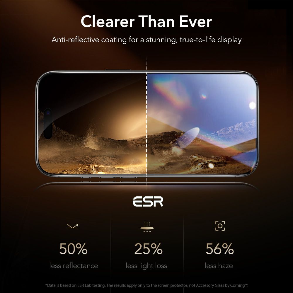 ESR UltraFit Armorite Pro Tempered Glass for iPhone 16 Pro / 17 - Transparent_5