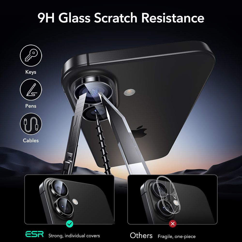 ESR Armorite Camera Cover for iPhone 16 / 16 Plus / 17 - Black_5