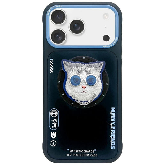 Nimmy Glasses Cool Cat MagSafe Case for iPhone 17 - Black and Blue_0
