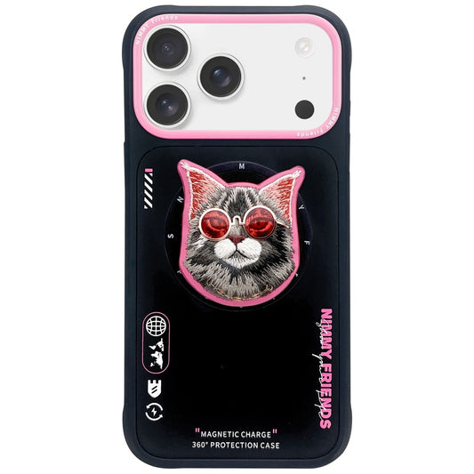 Nimmy Glasses Cool Cat MagSafe Case for iPhone 17 - Black and Pink_0