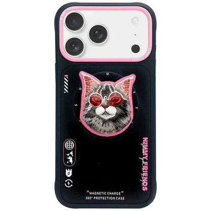Nimmy Glasses Cool Cat MagSafe Case for iPhone 17 Pro - Black and Pink_0