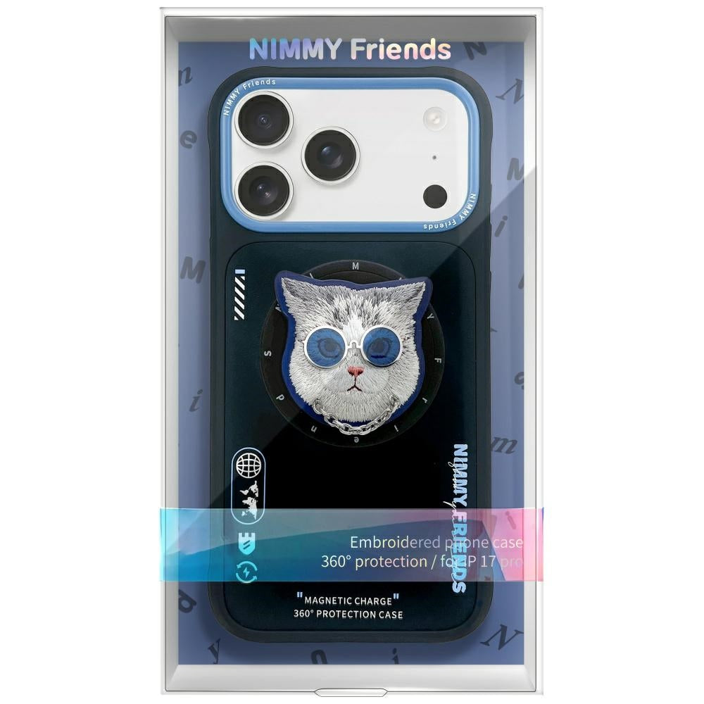 Nimmy Glasses Cool Cat MagSafe Case for iPhone 17 Pro Max - Black and Blue_1