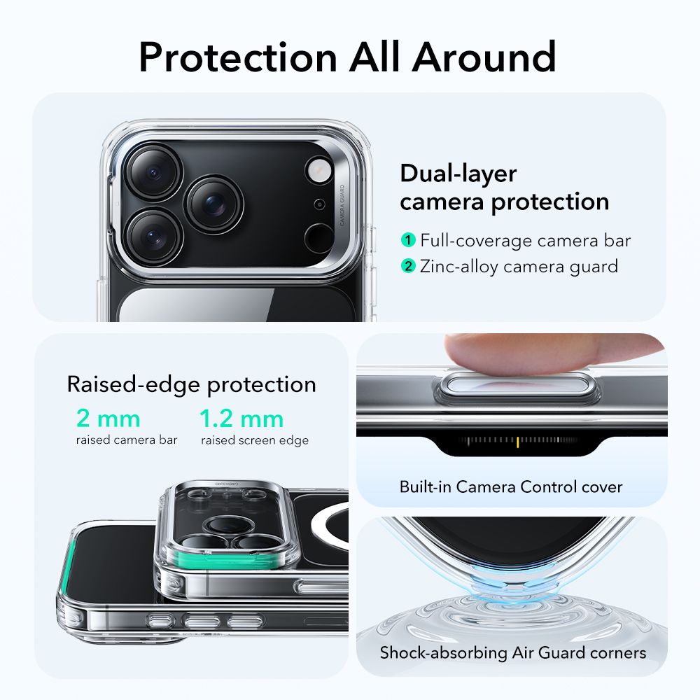 ESR Classic Hybrid Kickstand MagSafe Case for iPhone 17 Pro - Clear_1