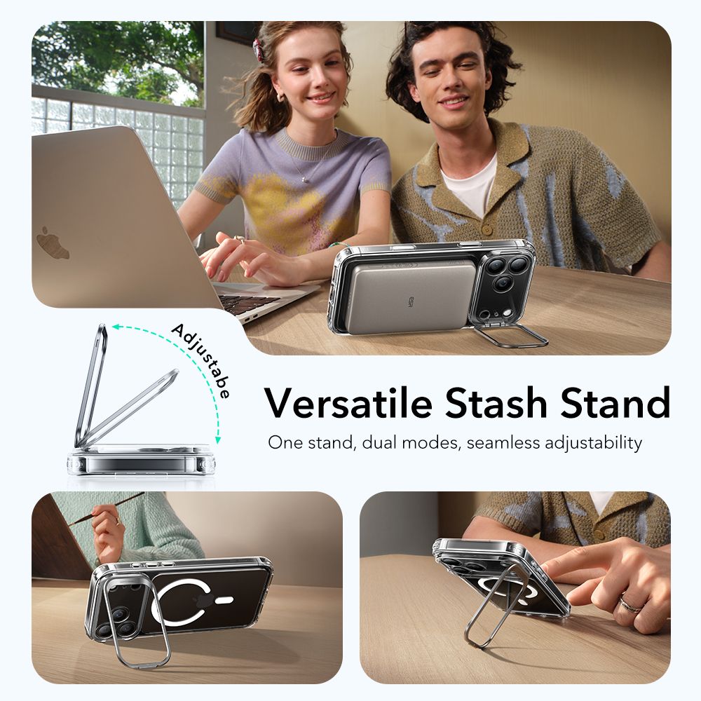 ESR Classic Hybrid Kickstand MagSafe Case for iPhone 17 Pro - Clear_6