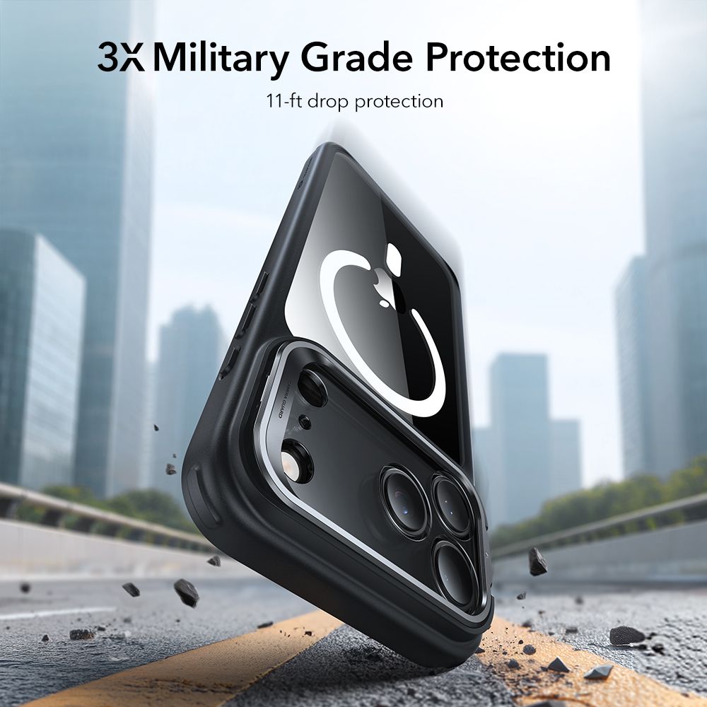 ESR Classic Hybrid Kickstand MagSafe Case for iPhone 17 Pro Max - Clear Black_5
